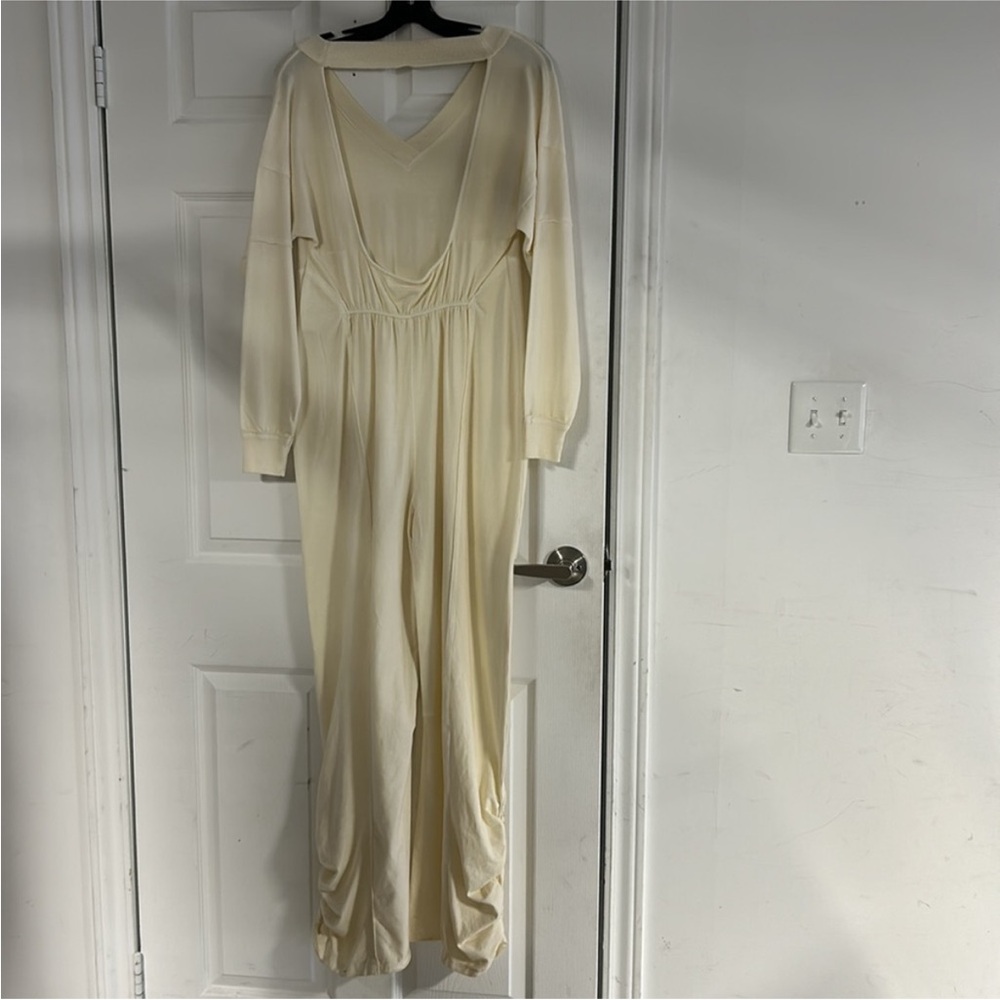 Free People Cream V-Neck Jumpsuit - Picture 2 of 7